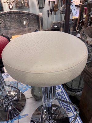 Sgabello in Ecopelle Beige Artigianale