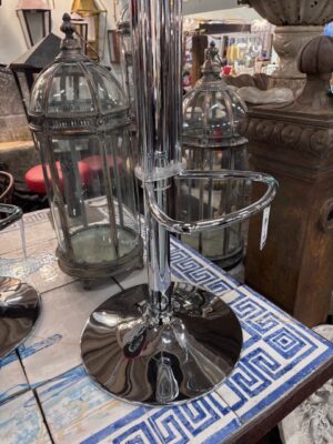 Sgabello in Ecopelle Beige Artigianale