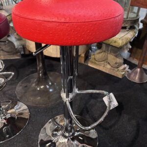 Sgabello in Ecopelle Rossa Artigianale