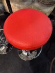 Sgabello in Ecopelle Rossa Artigianale