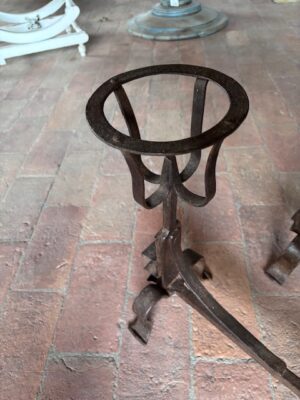 Coppia di Alari in Ferro originali con Scaldavivande