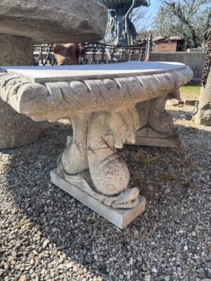 Coppia di Panchine Stondate con Bordo Decorato