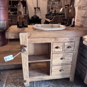 Mobile da Bagno in Legno Massello e Marmo