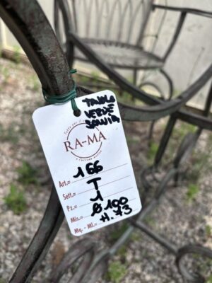 Tavolo in Ferro Rotondo Verde Salvia