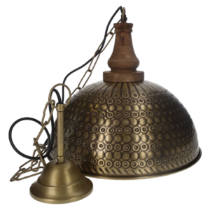 Lampadario Gold testa in legno