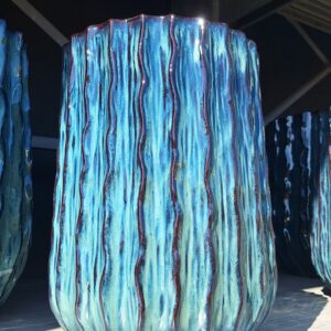 Vasi rigati Blu piccoli "Mare Calmo"