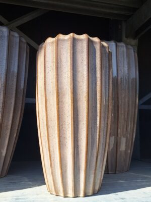 Vaso Rigato Beige Piccolo "Sabbia"