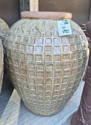 Coppia di vasi in terracotta piccoli Verdi con Decori