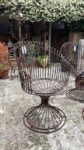 Coppia di poltroncine in ferro pieno "Pavone"