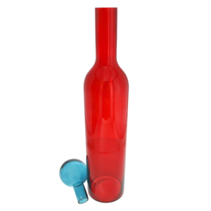 Bottiglione rosso grande con tappo